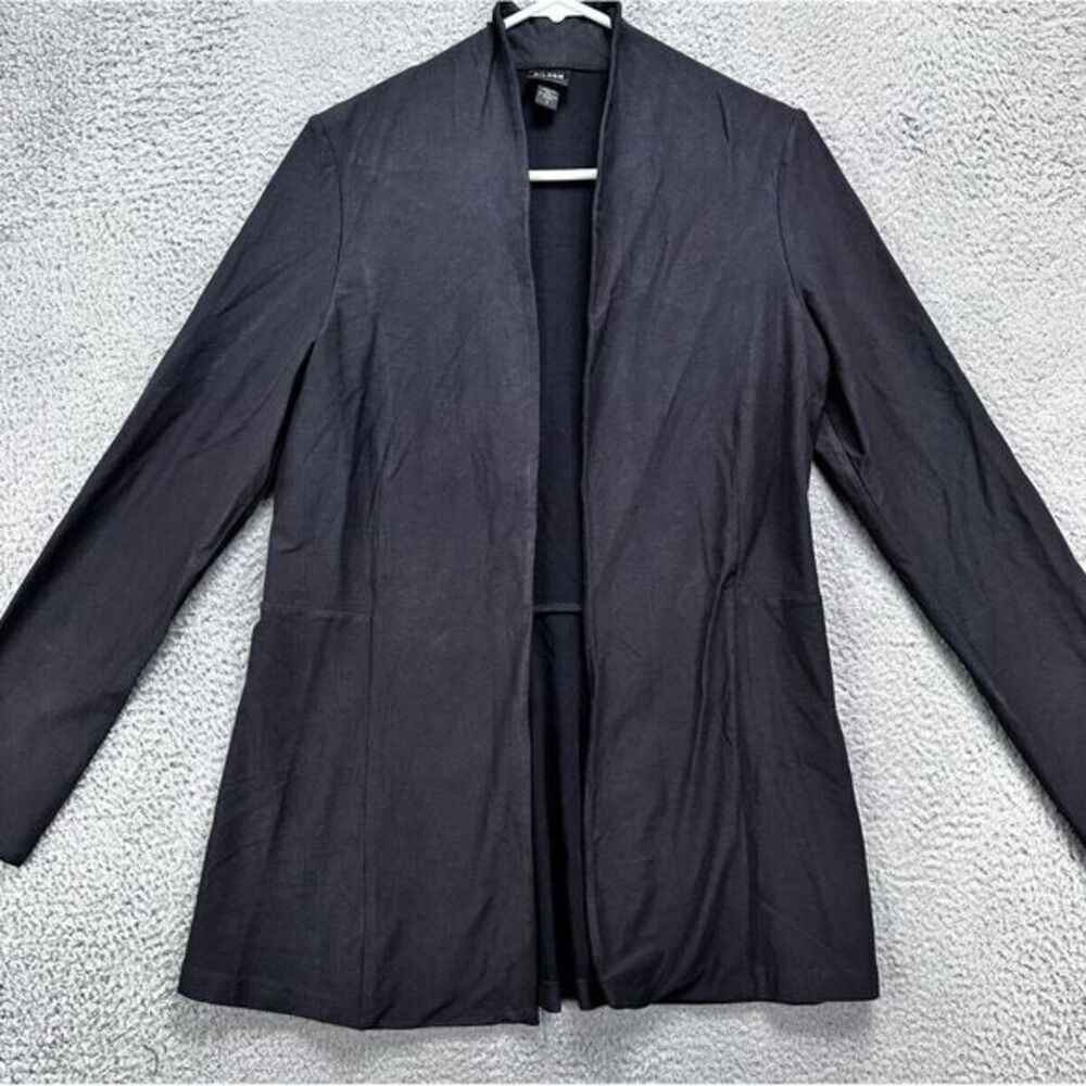 Eileen‎ Fisher Open Cardigan Sweater Womens Small Dark Gray Nylon Blend Ladies